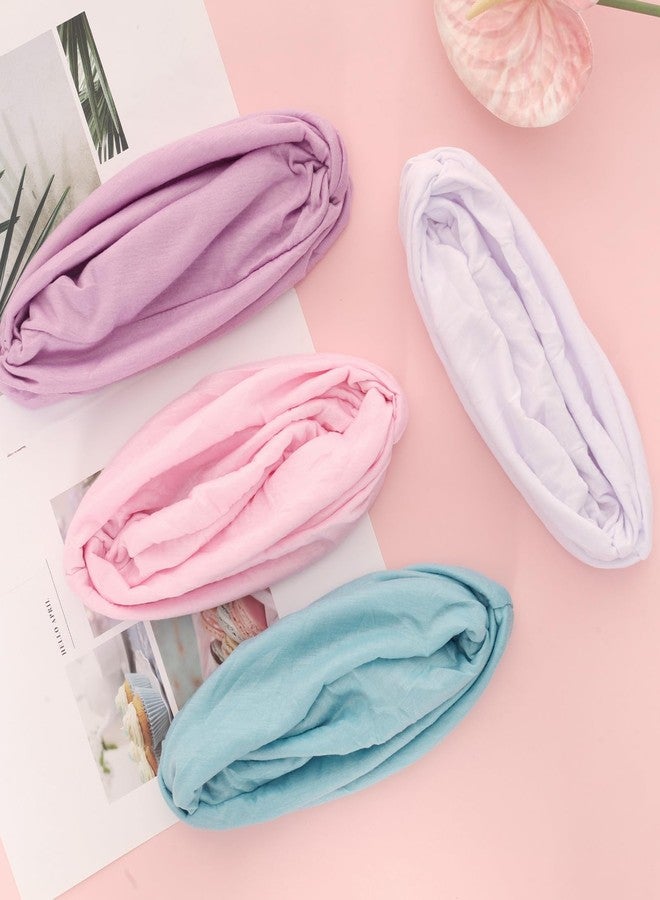 Sdfvsdg 4 Pcs Stretchy Turban Head Wraps for Women Pre Tied Knot Turban Hats Sleep Hats Cancer Headwear Chemo Headwrap 4 Colors (Blue, Purple, Pink, White) - Image 5